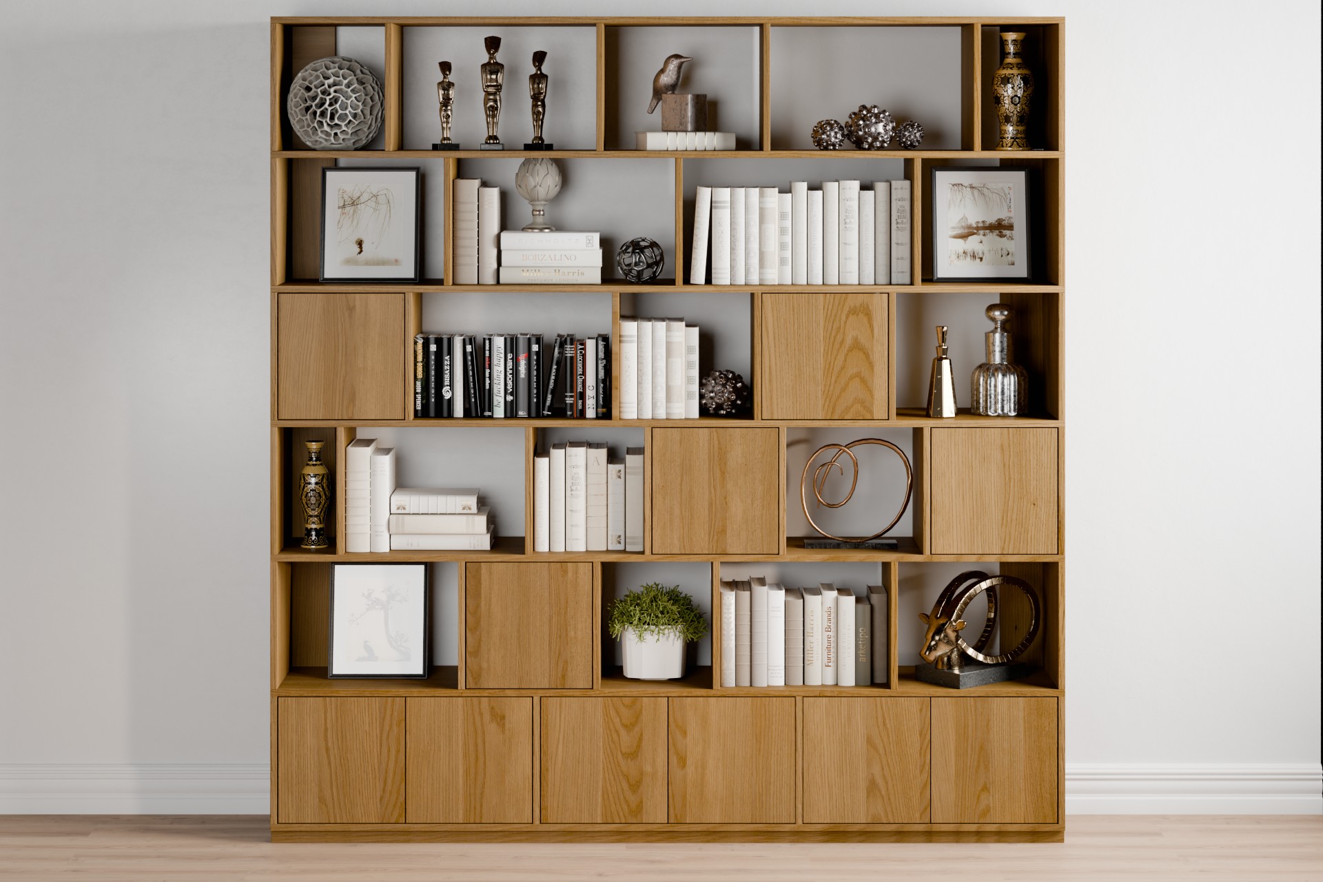 Modular wooden shelving system